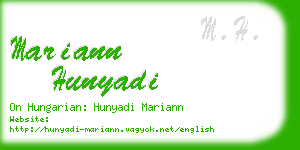 mariann hunyadi business card